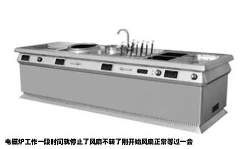 电磁炉工作一段时间就停止了风扇不转了刚开始风扇正常等过一会