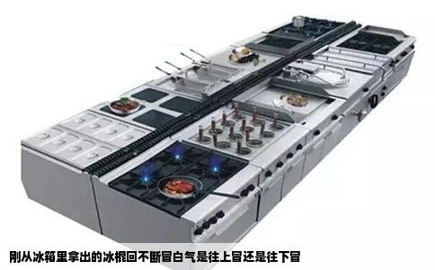 刚从冰箱里拿出的冰棍回不断冒白气是往上冒还是往下冒